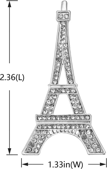Clear Crystal Rhinestones Eiffel Tower Fashion Brooch Pin