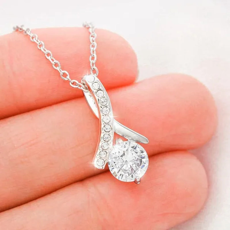 Beautiful Necklace to My Daughter Daughter Jewelry From Mom,S925 Sterling Silver Cubic Zirconia Alluring Necklace