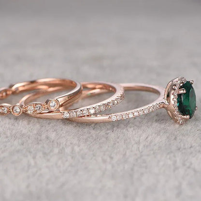 3 Piece Set Jewelry Wedding Marriage Engagement Couple Ring Set Valentine's Day Gift