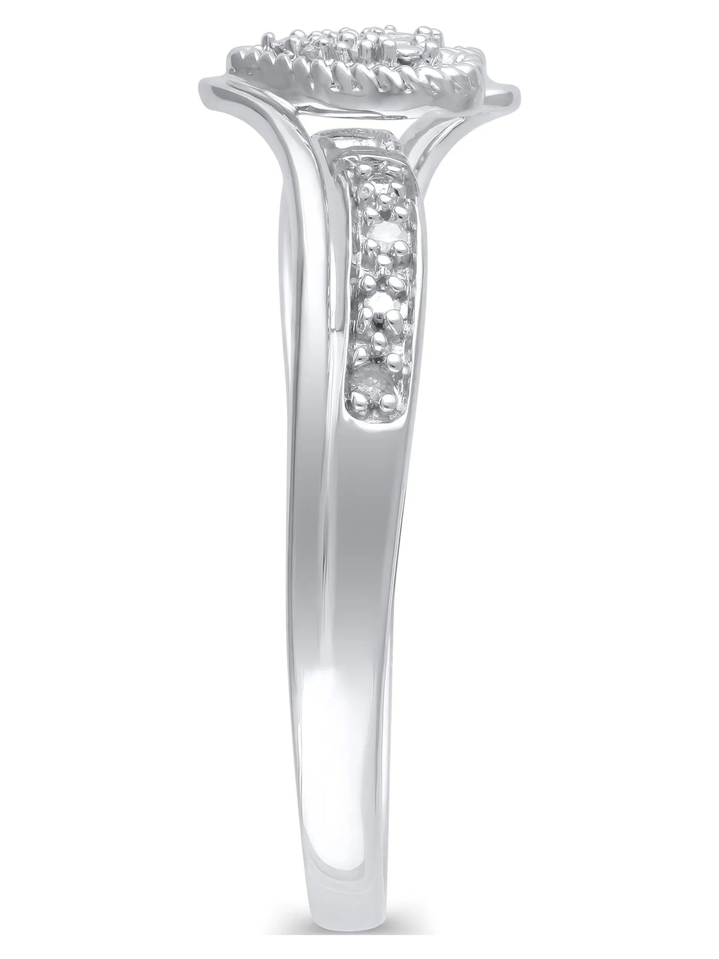 Diamond Accent (I3 Clarity, J-K Color)  Diamond Heart Promise Ring in 10K White Gold, Size 9