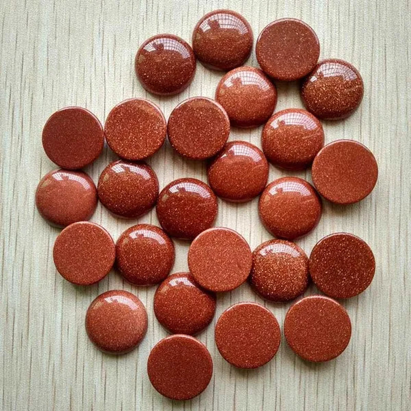 10pcs/lot 20mm Natural Gem Stone Pink Quartz Opal Malachite Tiger Eye Natural Stone Lapis Lazuli Mixed Round Cabochon 20mm DIY Jewelry Findings Accessories