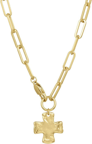 Chunky Cross Chain Necklace for Women – Premium Waterproof, Tarnish-Free, Gold PVD Coated Jewelry – Hypoallergenic – Perfect for Beach, Weddings, Gifts
