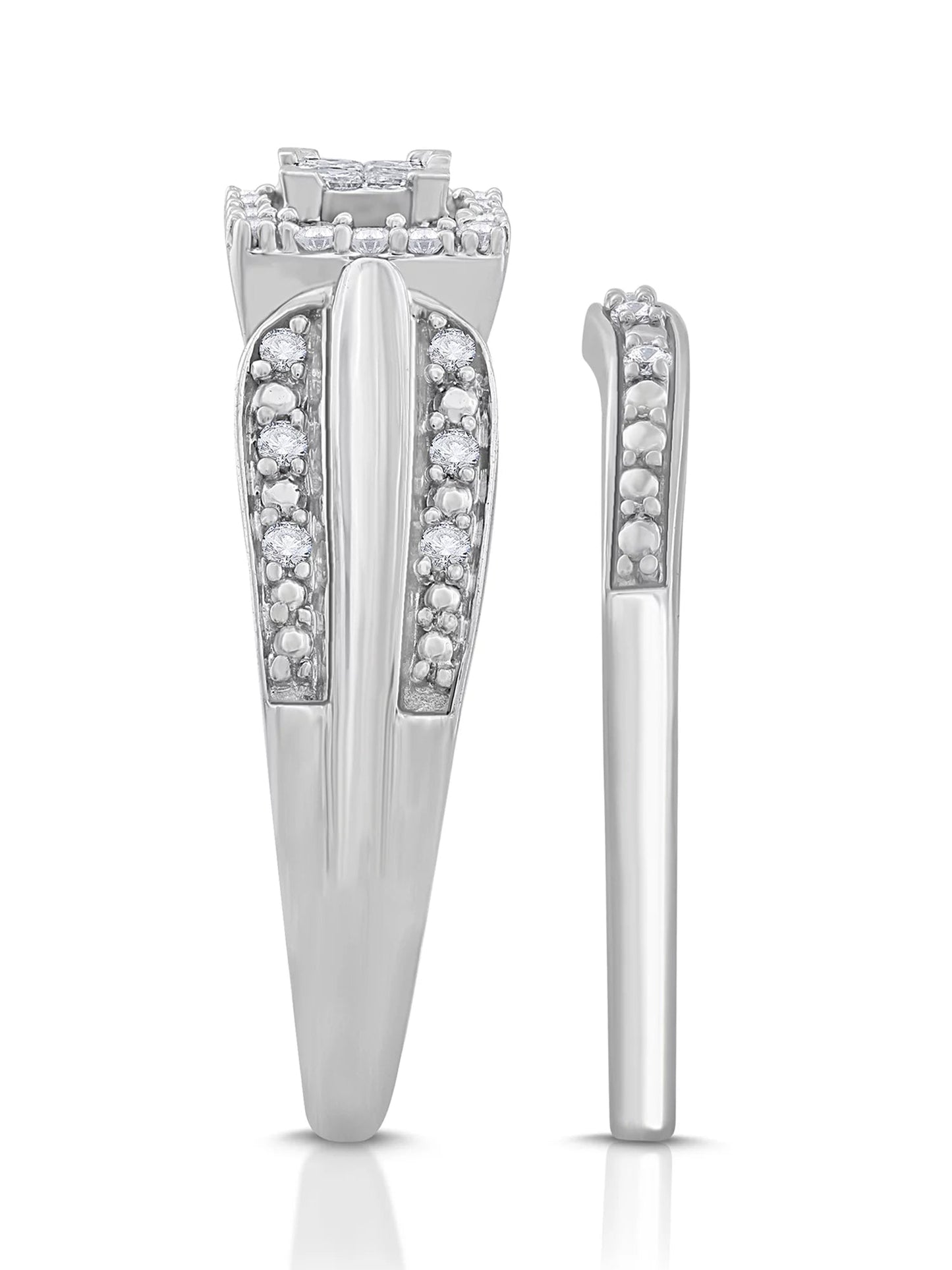10K White Gold 1/3 Ct.T.W. Diamond Engagement Ring