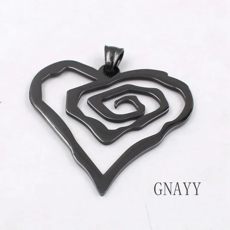 Black Marilyn Manson Heart ROSE Charm NEW MM Rose TOP round Chain 18-36Inch Necklace