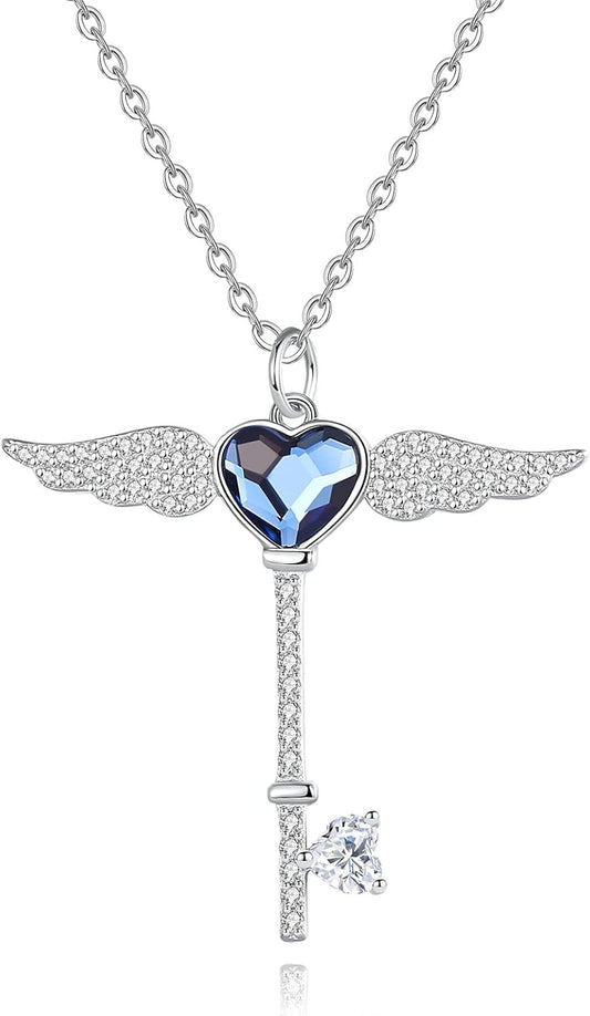 Crystal Necklace, Women'S Pendant Necklace, 925 Sterling Silver Necklace， Birthday and Valentine'S Day Jewelry Gifts for Mothers, Wives and Girls, Friends, with a Variety of Clothing, to Participate in Various Parties