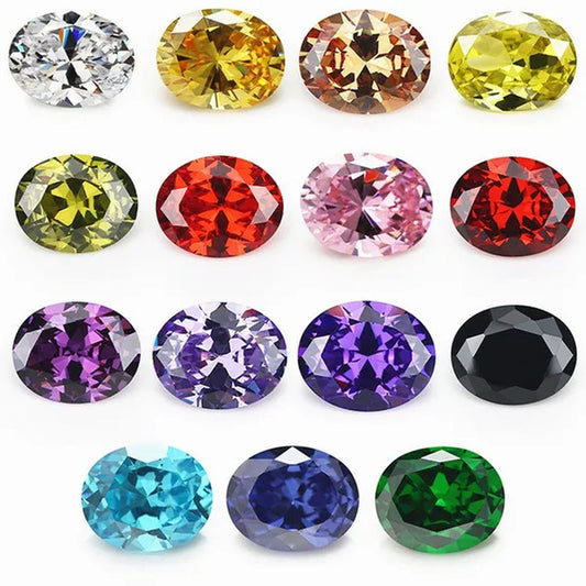 15 Kinds of Color Natural Gemstone Green Emerald Sapphire Ruby 4X6Mm Oval Cut Sri-Lanka VVS Gemstone 0.4-1.10 Cts