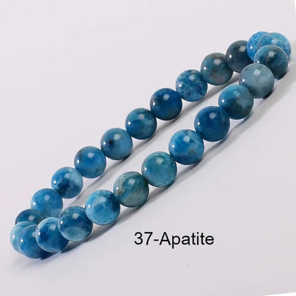 43 Style New 8MM Natural Stone Bracelet / Apatite / Agate /amethyst /watermelon /Rose Quartz /Morgan Stone/malachite/Tiger Eye Fashion Bracelet Unisex
