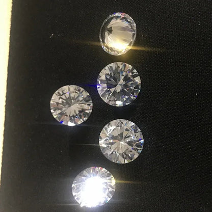 100pcs AAAAA Grade White 4-12mm Loose Zircon Stone Round Cut Cubic Zirconia