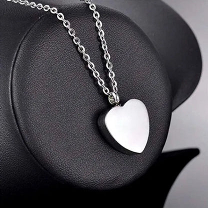 Heart Dove Pendant Necklace Cremation Jewelry Urn Stainless Steel Ashes Jar Keepsake-Forever in My Heart