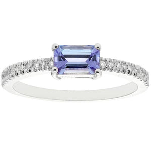 Genuine Tanzanite and 0.11 CT. T.W. Diamond Ring in 14K Gold