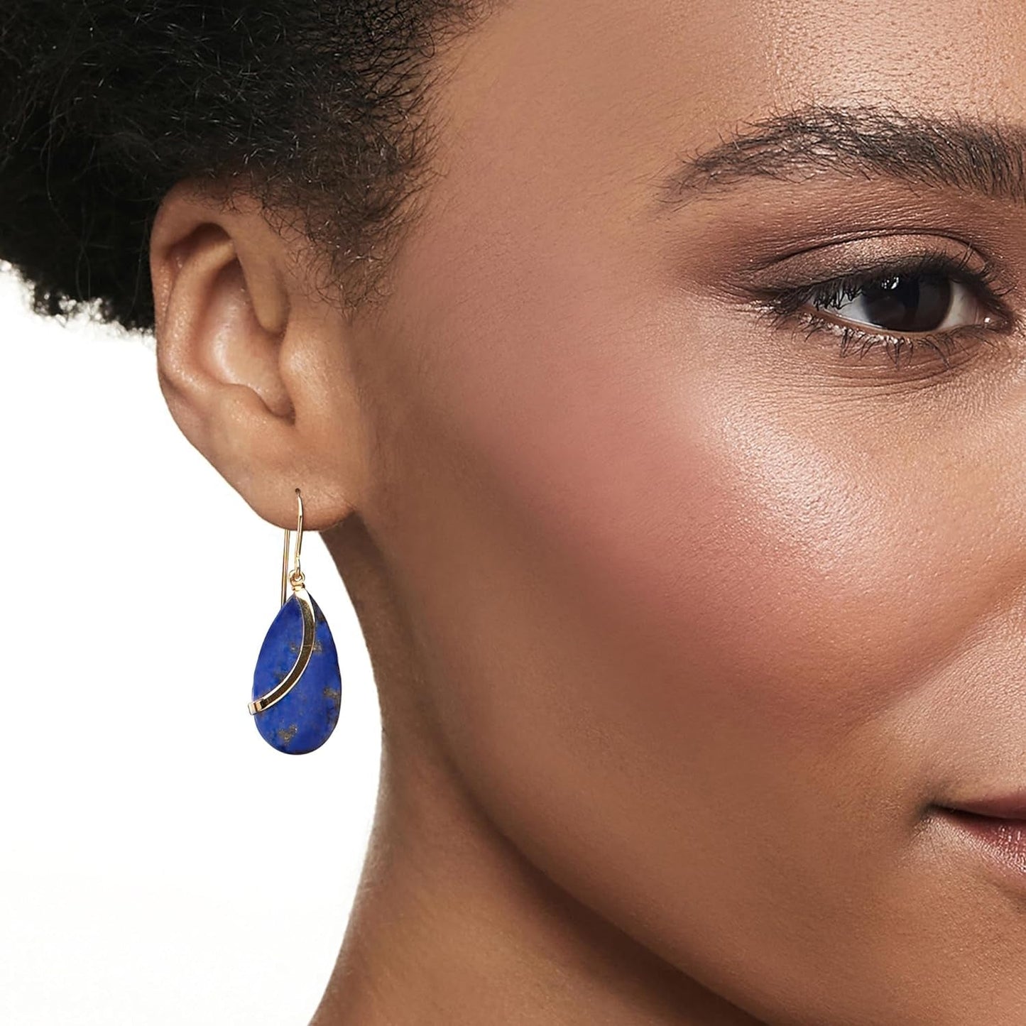 Lapis and 14Kt Yellow Gold Teardrop Earrings