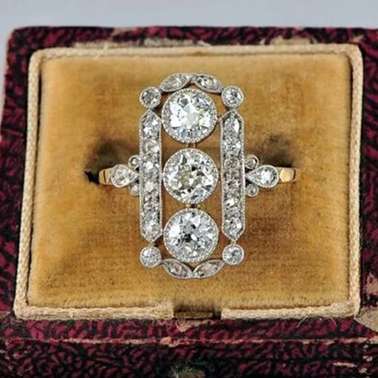 Vintage Silver Color Ring Exquisite Jewelry for Women Bride Proposal Engagement Wedding Accessories Rings Size 4-12 Bague Femme