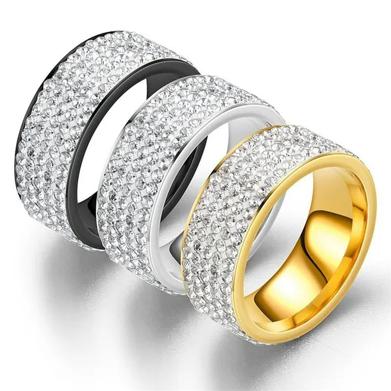 New Sparkling 925 Solid Sterling Silver White Sapphire Diamond Wedding Band Rings Engagement Anniversary Party Jewelry Size 5-12