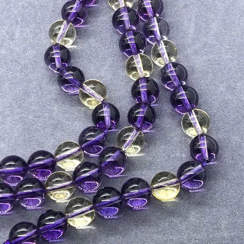 Ametrine Purple Citrine Beads 6-10Mm round Natural Loose Stone Bead Diy Jewelry