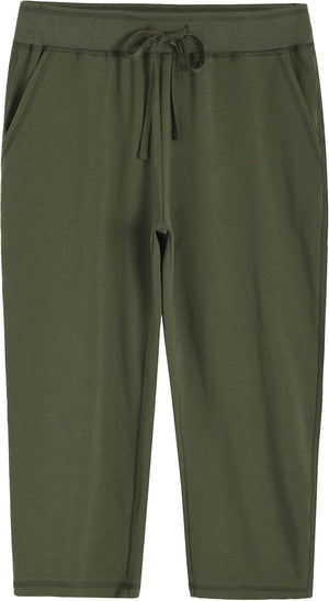 Women'S Knit Sweatpants Capri Pants with Pockets