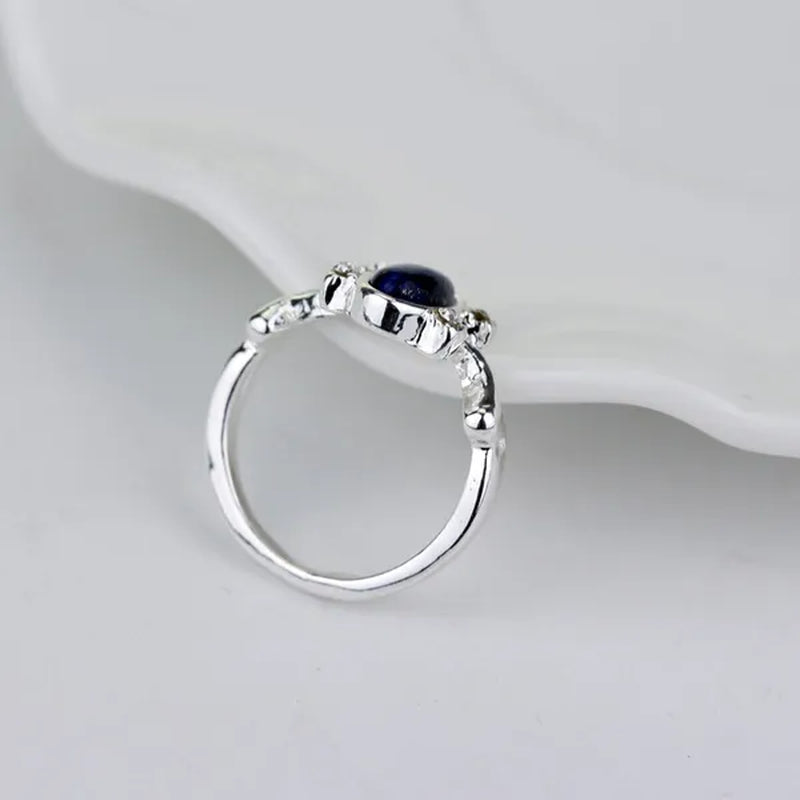 1 pc The Vampire Diaries Rings Elena Gilbert Daylight Rings Vintage Crystal Ring With Blue Lapis Fashion Movies Jewelry Cosplay