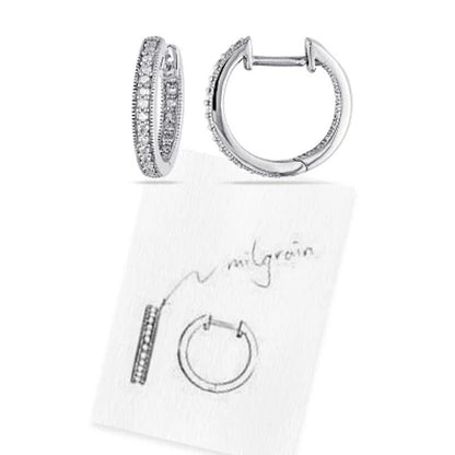 0.22 CT. T.W. inside outside Diamond Hoop Earrings in 14K Gold