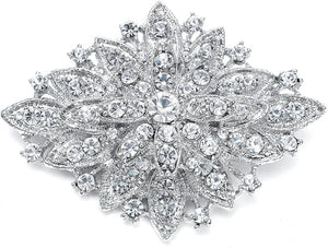 Vintage Wedding Jewelry Crystal Bridal Brooch Pin for Brides, Bridesmaids, Mother of the Bride