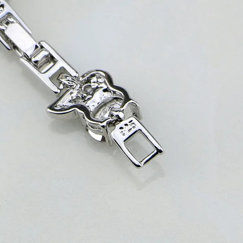 Mystic Rainbow Fire Created Topaz 925 Silver Bracelet Charm For Women