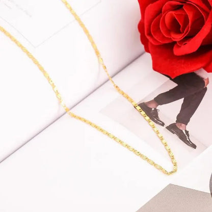 1Pc/3Pcs Men'S Women'S 16-30 Inch European Fashion Luxury Solid Chain Necklace Bridal Wedding Engagement High Jewelry Gifts