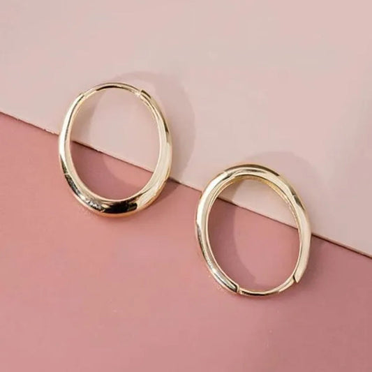Gold Plated Hoop Earrings for Women Casual Party Simple Circle Earrings Jewelry