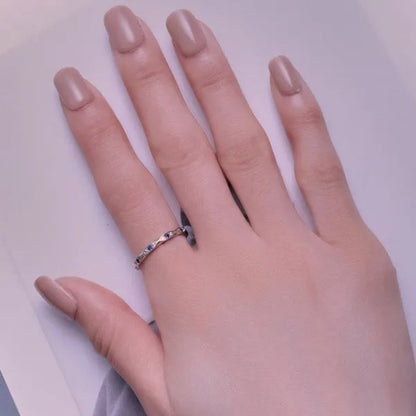 925 Sterling Silver Devil'S Eye Ring for Women White Gold Plated Jewelry Ring