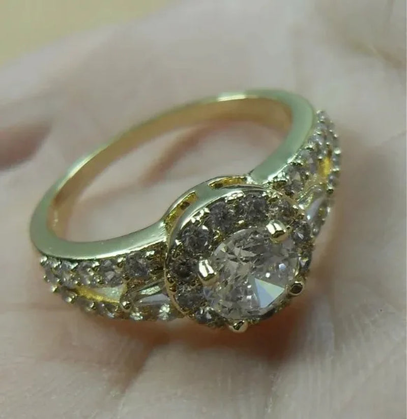 3-Color Natural 2.38CT White/Alexandrite/Sapphire Diamond 14K Yellow Gold Wedding Ring Size 6-10