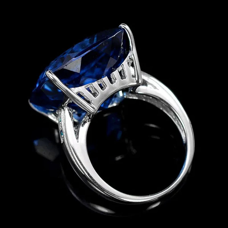 New CT Blue Sapphire  Wedding Rings Size5-10