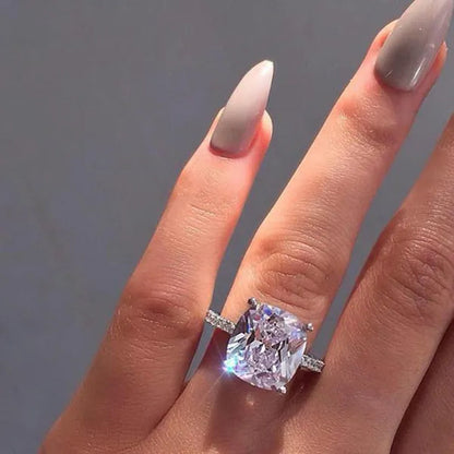 Cubic Zirconia Wedding Rings for Women Bridal Engagement Proposal Gift Jewelry
