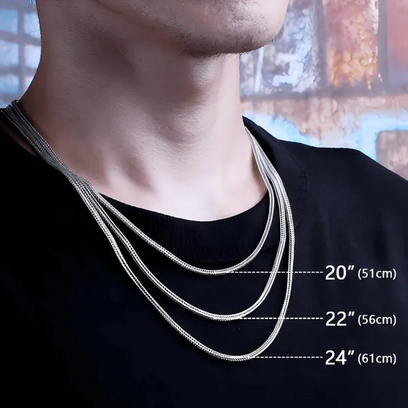 Flat Curb Chain 2mm Wide 16inch~24inch Long Silver Chain for Bracelet Necklace Basic Design Jewelry