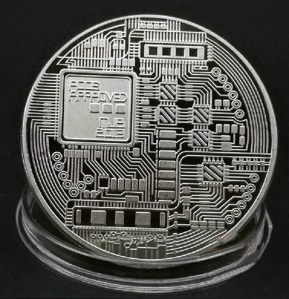 SILVER PLATED Bitcoin Token W/Display Case Master Coins