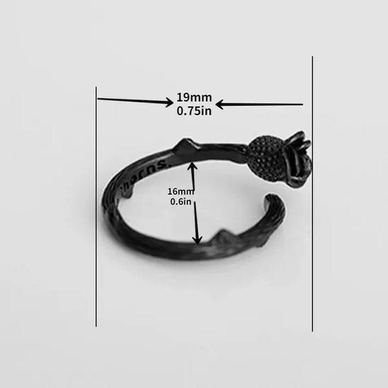 Novel Design Gun Black Plated Rose Flower Rings for Women Jewelry Adjustable Joint Ring Circle Womens Party Valentine's Day Gifts