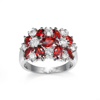Fashion Women 925 Sterling Silver Sapphire & White Topaz Gemstones Rings Size 6 7 8 9 10