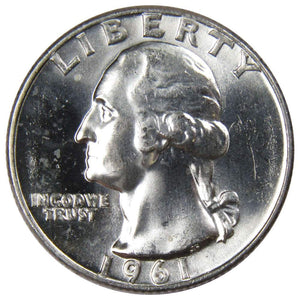 1961 D Washington Quarter BU Uncirculated Mint State 90% Silver 25C US Coin Master Coins