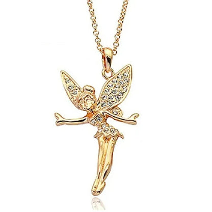Exquisite Fashion Lovely Dancing Little Angel Pendant  Necklace Women's Zircon Exquisite Necklace Cartoon Jewelry Accessories Birthday Party Anniversary Gift