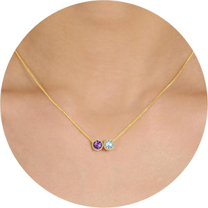 Birthstone Necklace for Women, Birthday Gifts for Women 14K Gold Necklaces for Teen Girls Dainty 1 to 12 Birthstone Christmas Gift Stocking Stuffers Valentines Mothers Day Jewelry