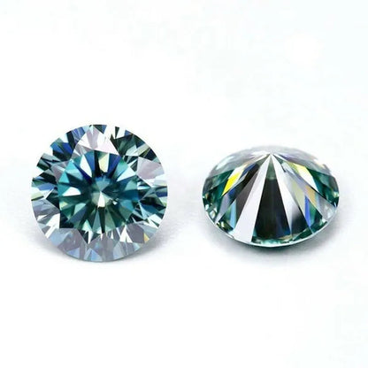 1CT 6.5mm Natural Loose Diamond Light Blue VS1 Round Cut
