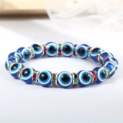 New Fashion Crystal Turkish Lucky Evil Eye Bracelets Blue Evil Eye Bead Bracelet Men Women Handmade Lucky Jewelry Charm Bracelet Female Dropshipping