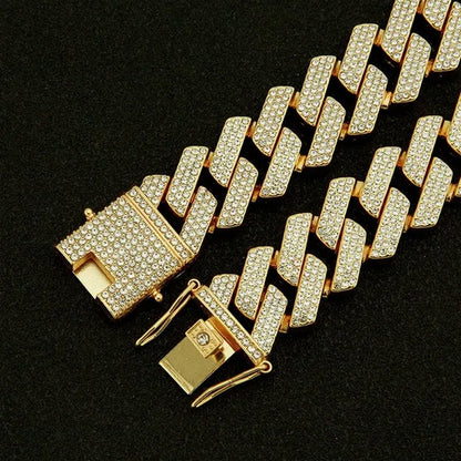 Hip Hop Bracelet Cuban Link Bracelet Ice Out Tennis Bracelet for Men and Women Hip Hop Jewelry