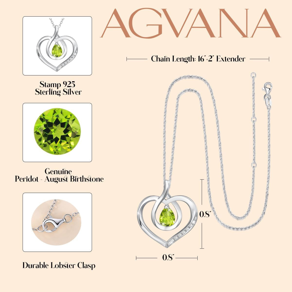 Heart Birthstone Necklace for Women Sterling Silver Genuine or Created Gemstone Forever Love Pendant Necklace Fine Jewelry Anniversary Birthday Gifts for Women Mom Wife Her