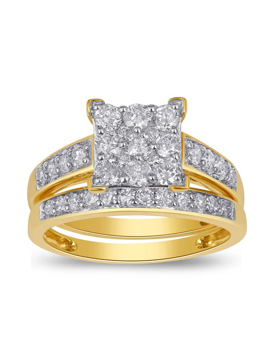 1.00 Carat T.W. Diamond Wedding Ring Set in 10K Yellow Gold (L, I2-I3)