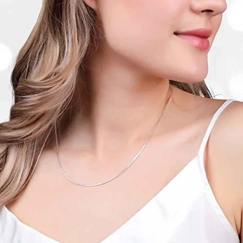2MM Silver Round Snake Chain Necklace Solid Silver Chain for Pendants Flexible 925 Snake Chain Jewelry