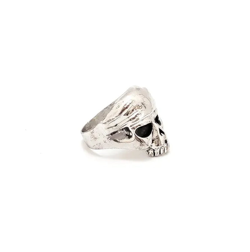 4 Pcs Silver Plated Gothic Rings | Sterling Silver Skull Rings | Grim Reaper Rings | Spider Rings for Men | Biker Rings