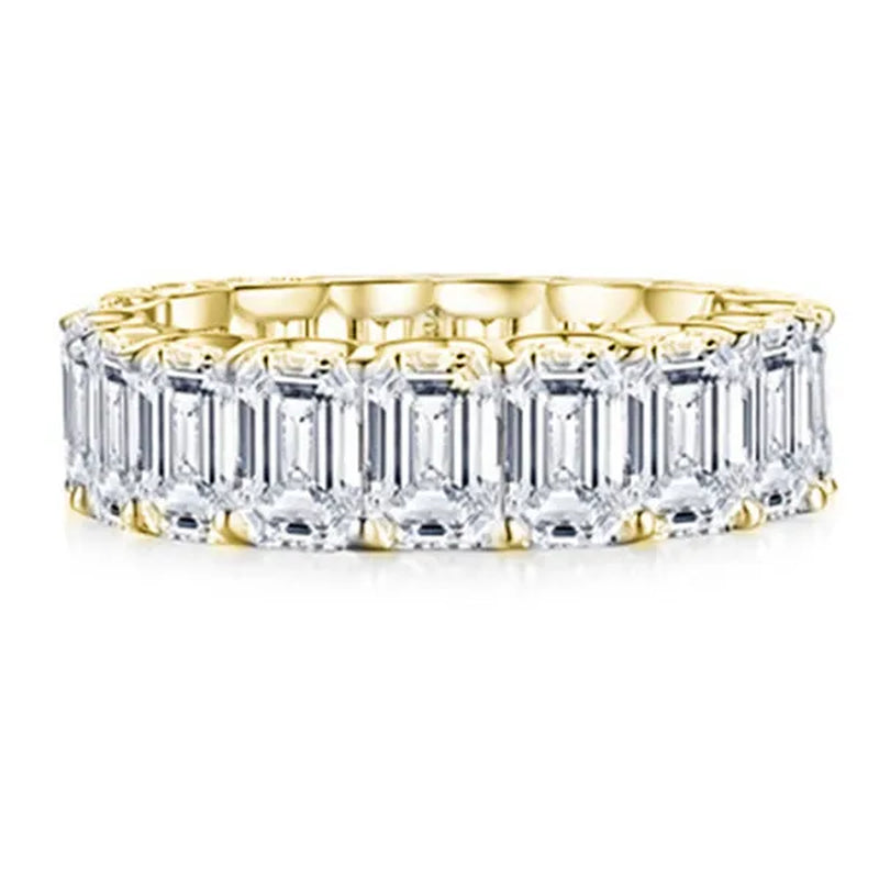 Personality Stackable Wedding Bands for Women Fashion 925 Sterling Silver Diamond Ring Shiny Natural Gemstone Luxury Jewelry Elegant Bride Engagement Party Accessories Promise Rings Size 5-11