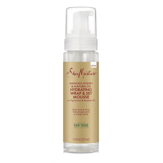 Manuka Honey & Mafura Oil Wrap & Set Mousse Hydrating Made for Hold, Body, & Shine 7.5Oz