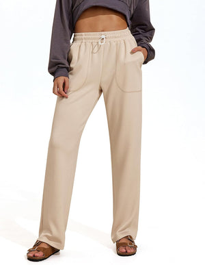 Womens Straight Leg Sweatpants Casual Athletic Workout Pants Stretch Soft Lounge Pants with Pockets