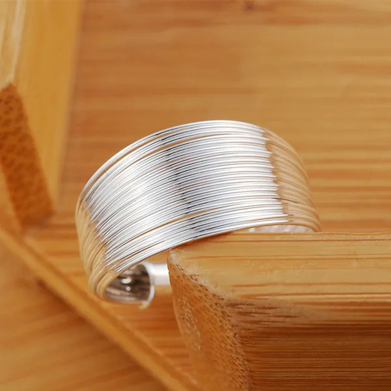 New 925 Sterling Silver Multi-line Rings for Women Adjustable Fashion Wedding Engagement Party Gifts Charm Jewelry