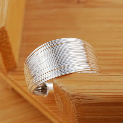 New 925 Sterling Silver Multi-line Rings for Women Adjustable Fashion Wedding Engagement Party Gifts Charm Jewelry