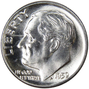 1959 D Roosevelt Dime BU Uncirculated Mint State 90% Silver 10C US Coin Master Coins