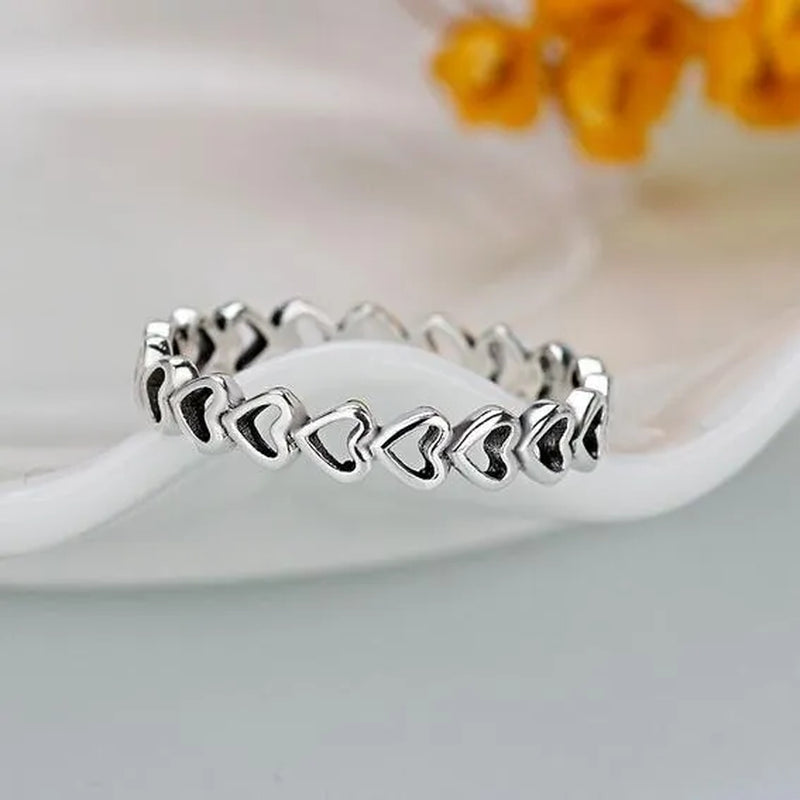New Heart Shaped Jewelry Hollow Thumb Women Men Gift Jewelry Finger Silver Jewelry 925 Silver Rings